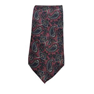 Christian Dior Mens Paisley Silk Tie Pink & Blue Italian Fabric 3.25" Wide Made